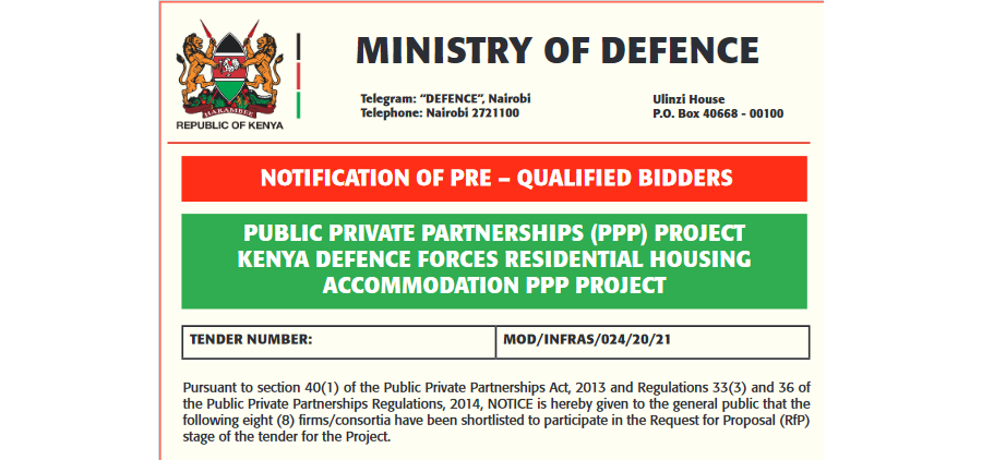 NOTIFICATION OF PRE – QUALIFIED BIDDERS