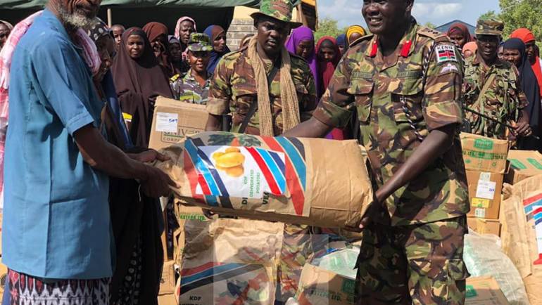 KDF DONATES FOOD IN BONI