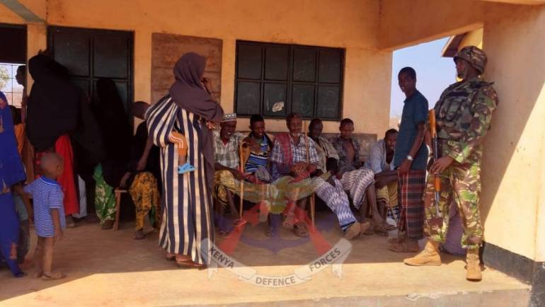 KDF TROOPS OFFER MEDICAL AID TO OMAR JILLOW RESIDENTS
