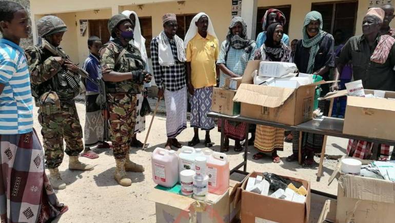 KDF TROOPS PROVIDES HUNDREDS WITH FREE MEDICAL CARE IN SOMALIA