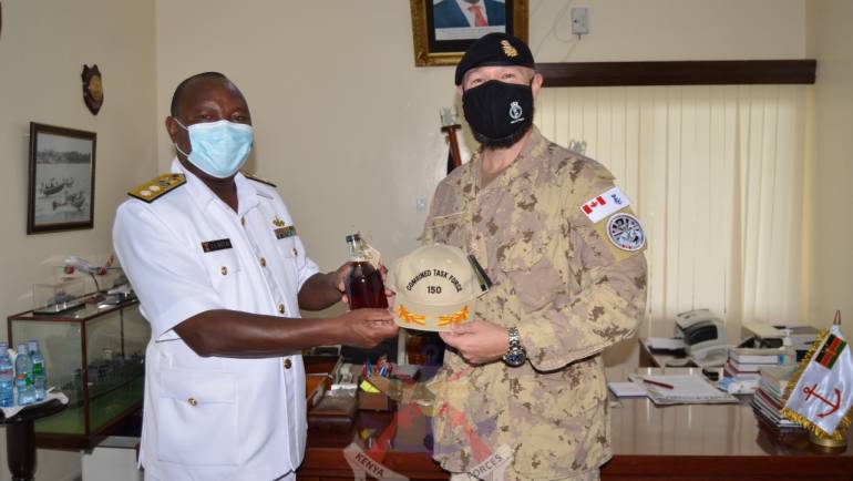 COMMODORE DAN CHARLEBOIS OF THE ROYAL CANADIAN NAVY VISITS KENYA NAVY HEADQUARTERS
