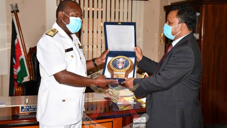 INDIA HIGH COMMISSIONER TO KENYA VISITS KENYA NAVY.