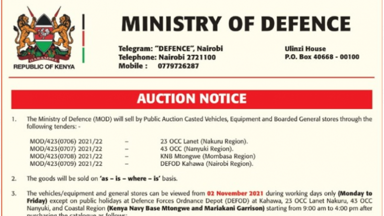 AUCTION NOTICE