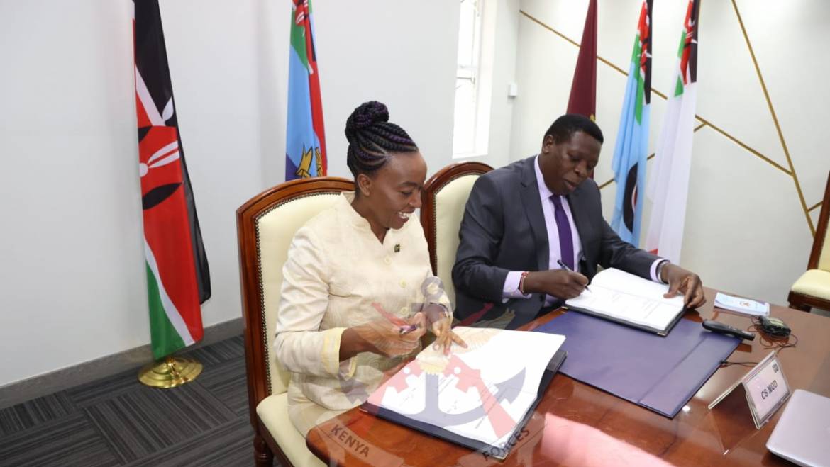 CS MONICA JUMA HANDS OVER OFFICE REIGNS TO INCOMING DEFENCE CS EUGENE WAMALWA