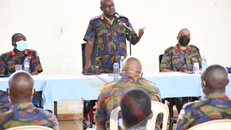 THE COMMANDER KENYA AIR FORCE OFFICIALLY RECEIVES NEW PERSONNEL