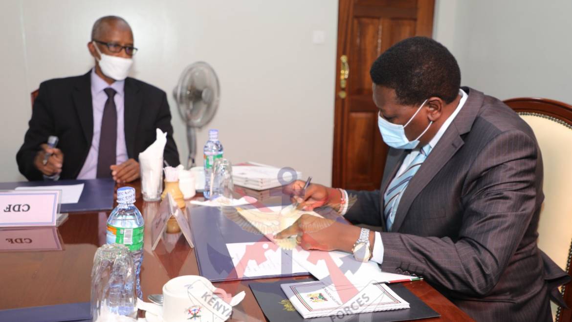 DEFENCE CS PRESIDES OVER THE SIGNING OF PERFORMANCE CONTRACT