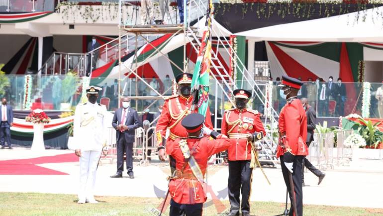 MOMENT OF PRIDE AS 19 BATTALION, THE KENYA RIFLES RECEIVES COLOURS