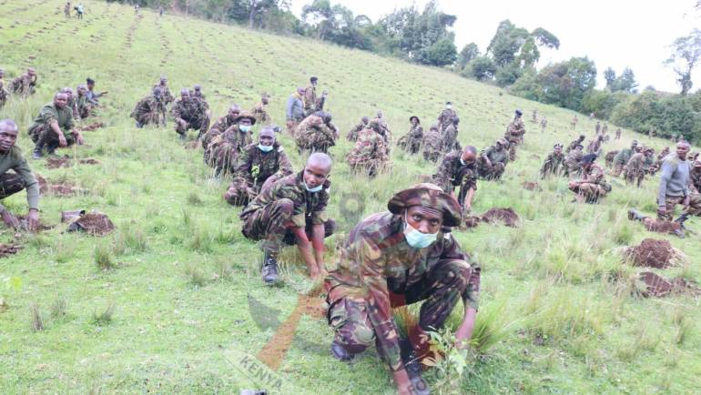 KENYA ARMY CORPS OF ELECTRICAL AND MECHANICAL ENGINEERING PARTICIPATES IN A TREE PLANTING EXERCISE