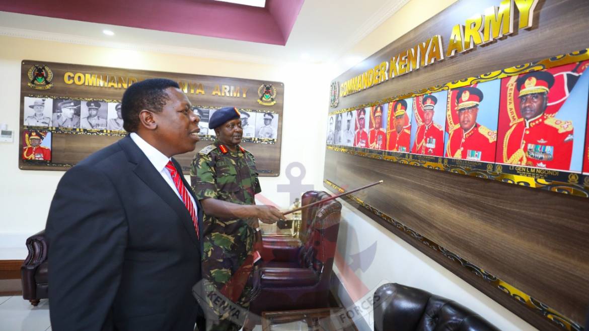 DEFENCE CABINET SECRETARY VISITS KENYA ARMY HEADQUARTERS