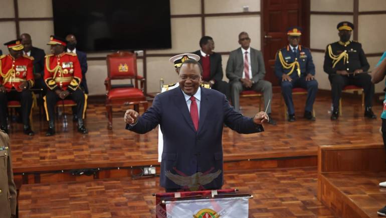 PRESIDENT UHURU KENYATTA OPENS  HEADQUARTERS FOR THE KENYA ARMY BAND AND DEFENCE FORCES SCHOOL OF MUSIC