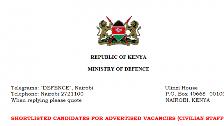 SHORTLISTED CANDIDATES FOR ADVERTISED VACANCIES (CIVILIAN STAFF)