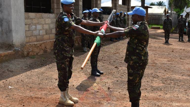 KENYA QUICK REACTION FORCE 1 (KENQRF1) CONTINGENT HANDS OVER TO KENQRF2 IN DR CONGO