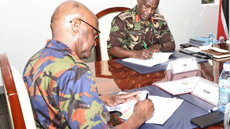 CDF PRESIDES OVER THE SIGNING OF PERFORMANCE CONTRACTS FOR TOP MILITARY LEADERS