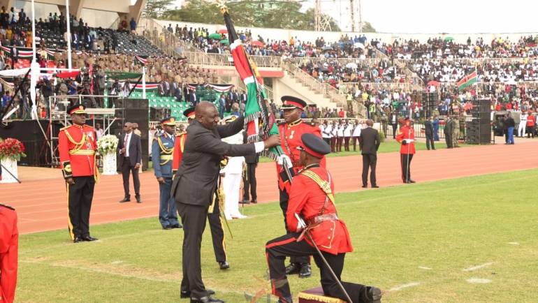23 MIB PRESENTED WITH PRESIDENTIAL AND UNIT COLOURS