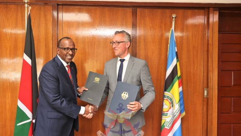 CS DEFENCE HON. ADEN DUALE RECEIVES H.E. SEBASTIAN GROTH, AMBASSADOR OF THE FEDERAL REPUBLIC OF GERMANY IN KENYA