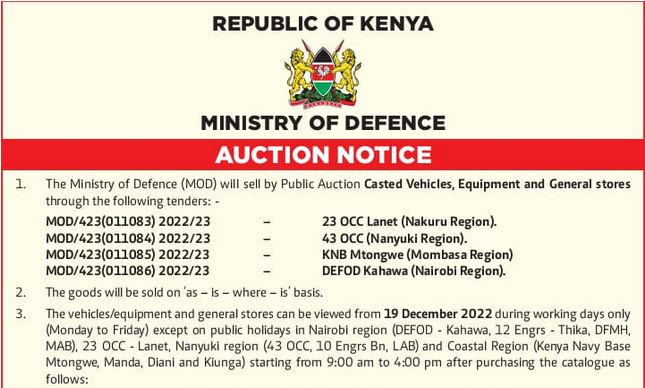 AUCTION NOTICE