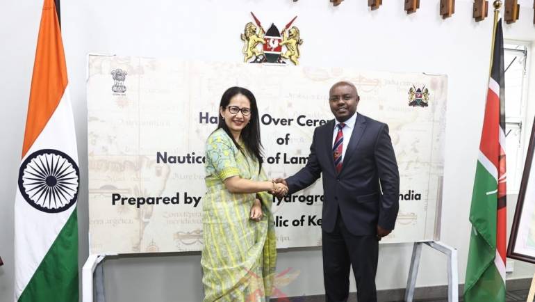 DEFENCE PS RECEIVES NAUTICAL CHARTS OF THE LAMU ARCHIPELAGO