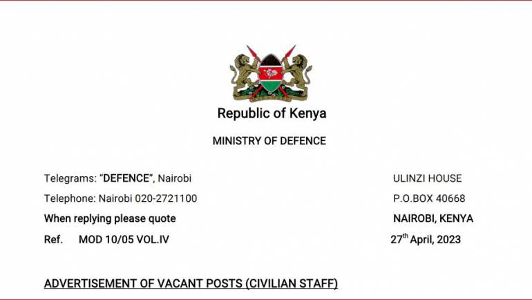 ADVERTISEMENT OF VACANT POSTS (CIVILIAN STAFF)