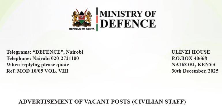 ADVERTISEMENT OF VACANT POSTS (CIVILIAN STAFF)