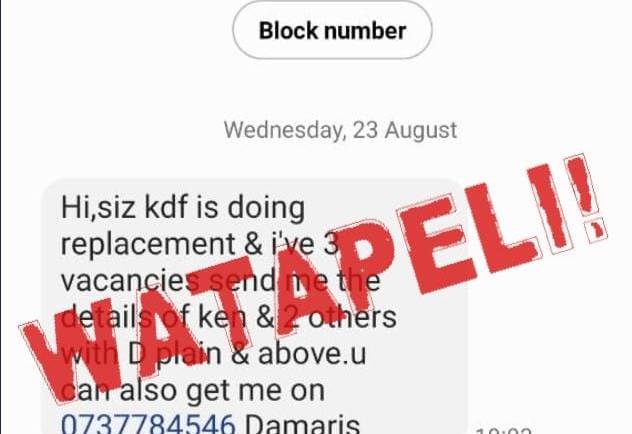 KERO LA UTAPELI KATIKA ZOEZI LA UAJIRI WA WANAJESHI