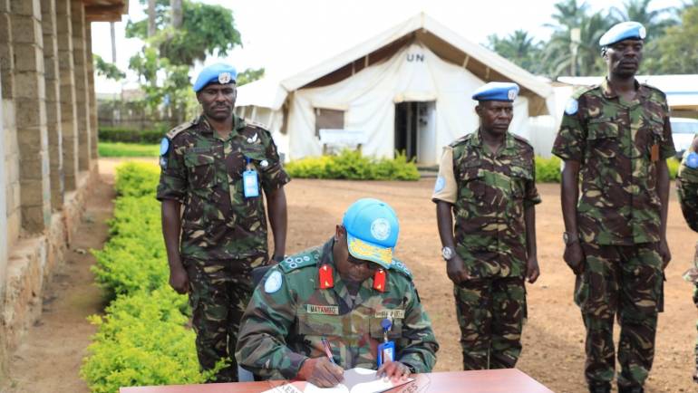 FIB COMMANDER BRIGADIER ALFRED MATAMBO VISITS KENYA QUICK  REACTION FORCE SERVING UNDER MONUSCO IN BENI DRC