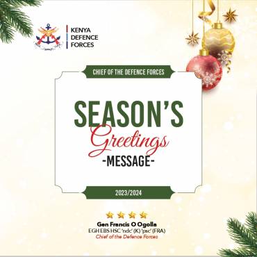 CHIEF OF THE DEFENCE FORCES SEASON’S GREETING MESSAGE