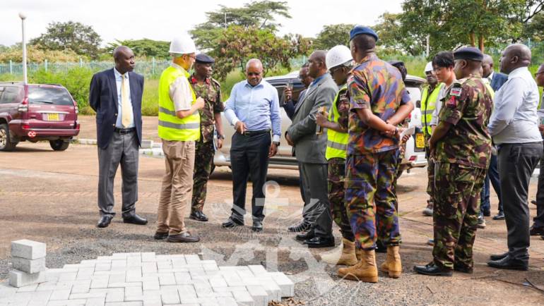 PS DEFENCE INSPECTS ONGOING MAINTENANCE WORKS AT  KASARANI STADIUM