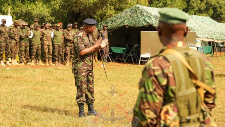 COMMANDER KENYA ARMY VISITS TROOPS SCHEDULED FOR UN PEACE KEEPING MISSION IN DRC
