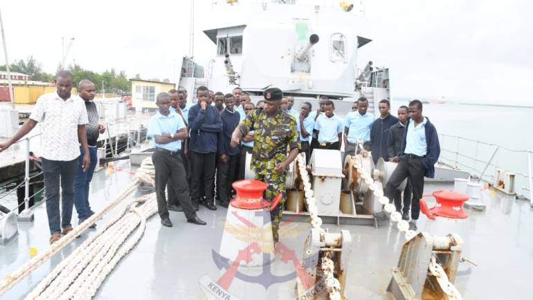 KANYUAMBORA SECONDARY SCHOOL VISITS KENYA NAVY BASE, MTONGWE.