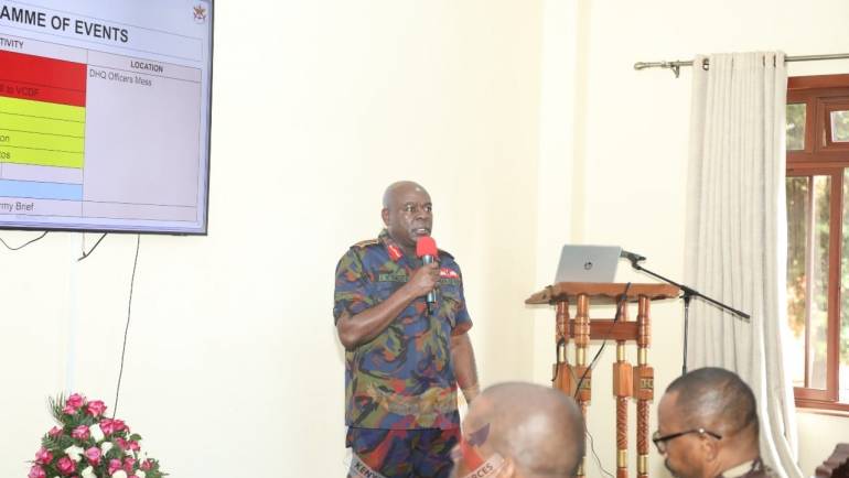 NATIONAL DEFENCE COLLEGE VISITS KDF HEADQUARTERS