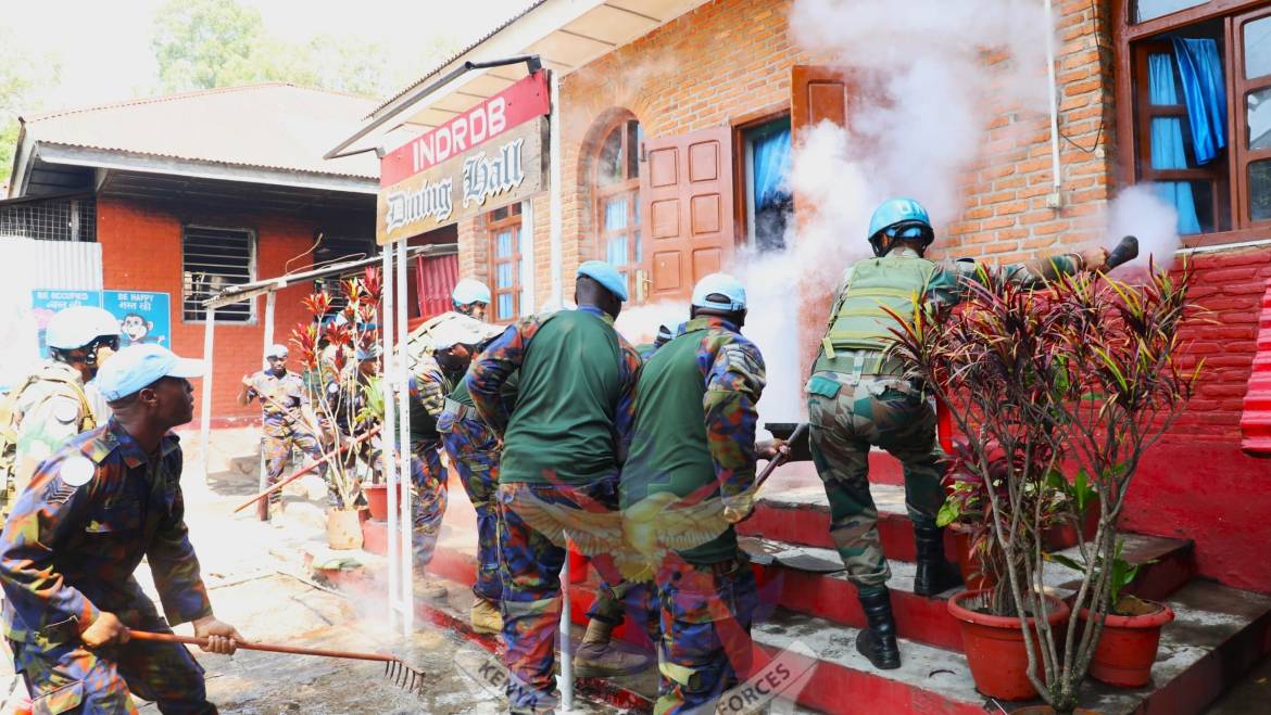KENYAN AND INDIAN BATTALIONS SUCCESSFULLY CONDUCT JOINT FIRE DRILL IN GOMA, DRC