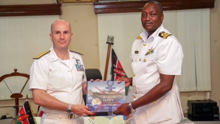 ITALIAN FRIGATE LUIGE RIZZO DELEGATION VISITS KENYA NAVY