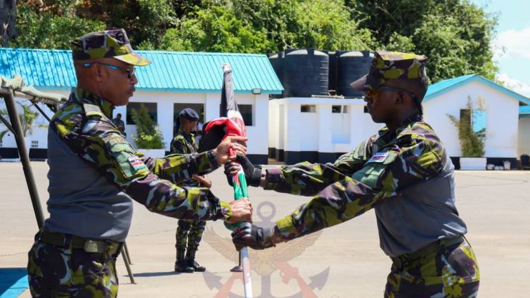 COMMANDER KENYA NAVY FLEET FLAGS OFF SPECIAL BOAT UNIT CREW FOR EXERCISE AIKEYME