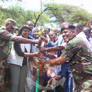 DEFENCE CS LEADS TREE PLANTING EXERCISE IN ISIOLO 