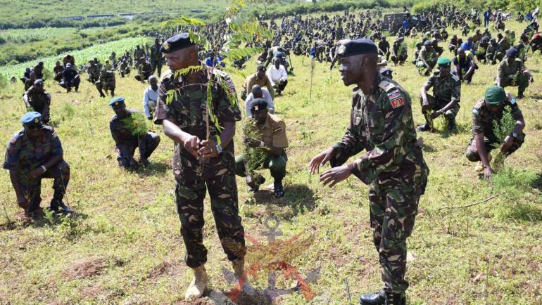 KDF PERSONNEL PLANT TREES IN HOMA BAY