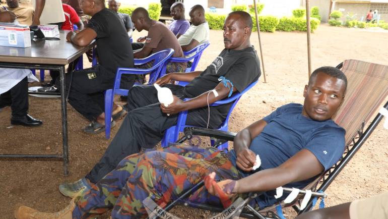 KENYAN TROOPS IN MAVIVI DONATE BLOOD TO SUPPORT HOSPITALS IN EASTERN DRC