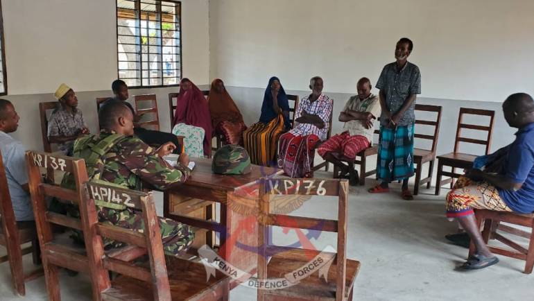 KDF TROOPS ENGAGE KIUNGA ELDERS TO STRENGTHEN COMMUNITY COLLABORATION