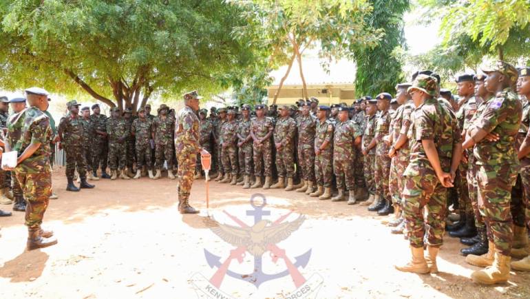 COMMANDER KENYA ARMY VISITS TROOPS IN ISIOLO REGION