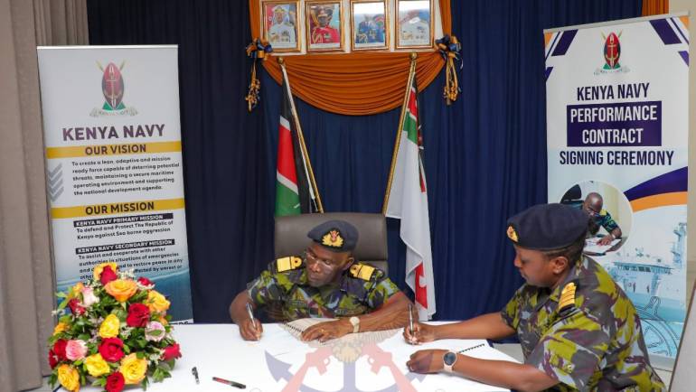 COMMANDER KENYA NAVY PRESIDES OVER SIGNING OF PERFORMANCE CONTRACTS 