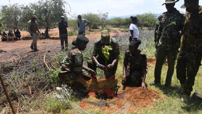 OPERATION MALIZA UHALIFU TROOPS JOIN TREE PLANTING DRIVE IN BARINGO