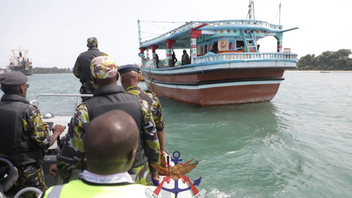 KENYA NAVY INTERCEPTS NARCOTICS TRAFFICKING DHOW IN WESTERN INDIAN OCEAN