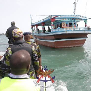 KENYA NAVY INTERCEPTS NARCOTICS TRAFFICKING DHOW IN WESTERN INDIAN OCEAN 