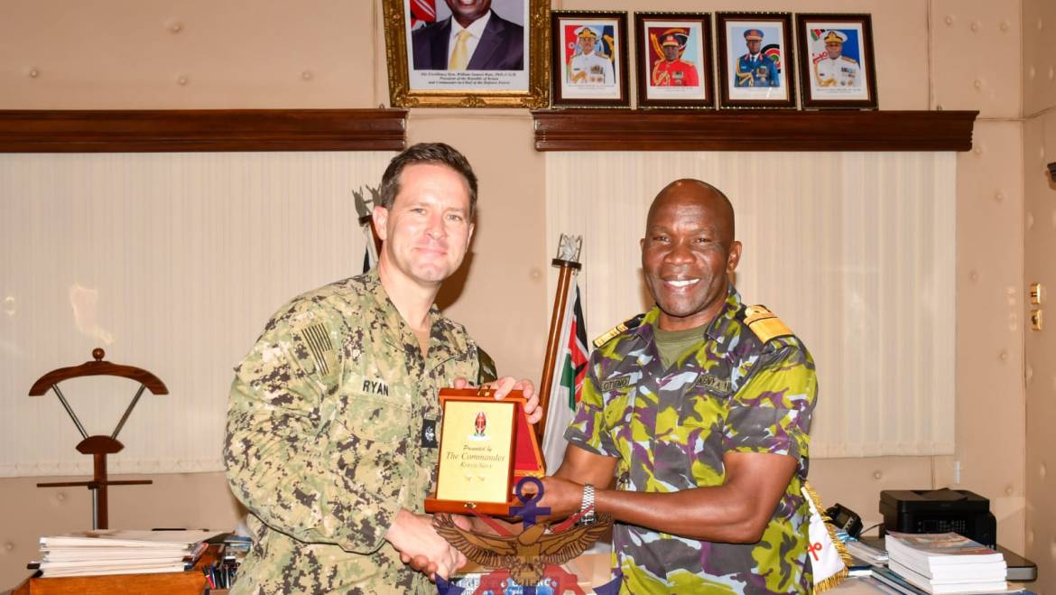UNITED STATES NAVAL ATTACHÉ PAYS COURTESY CALL ON COMMANDER KENYA NAVY