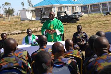 PRINCIPAL CHAPLAIN OFFICIATES BLESSING OF NEW CHURCH SITE AT NAROK FORWARD OPERATING BASE