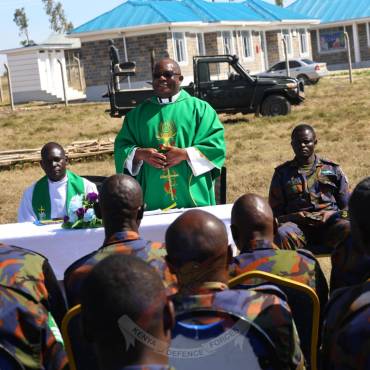 PRINCIPAL CHAPLAIN OFFICIATES BLESSING OF NEW CHURCH SITE AT NAROK FORWARD OPERATING BASE
