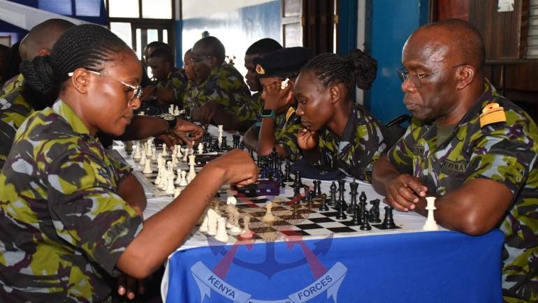 COMMANDER KENYA NAVY AT INAUGURAL CHESS TOURNAMENT