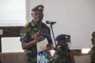COMMANDER KENYA NAVY HOLDS CLEAR LOWER DECK FOR NAVAL PERSONNEL