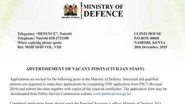 ADVERTISEMENT OF VACANT POSTS (CIVILIAN STAFF)