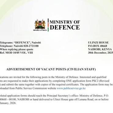 ADVERTISEMENT OF VACANT POSTS (CIVILIAN STAFF)
