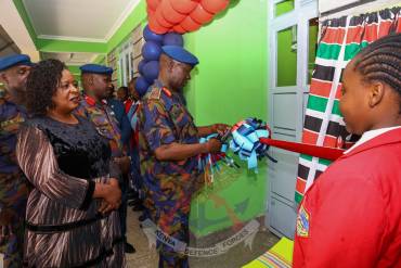 COMMANDER KENYA AIR FORCE COMMISSIONS NEW JUNIOR SCHOOL CLASSROOMS AT MOI FORCES ACADEMY